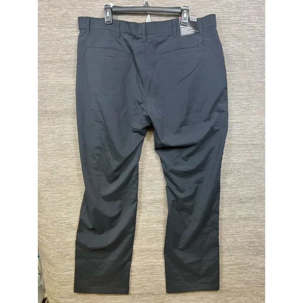 Under Armour Golf Straight Leg Pants Mens Size 42x34 Gray Loose Fit NEW